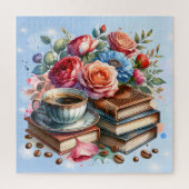  Bloemen  Boeken en Koffiekerst Legpuzzel (Verticaal)