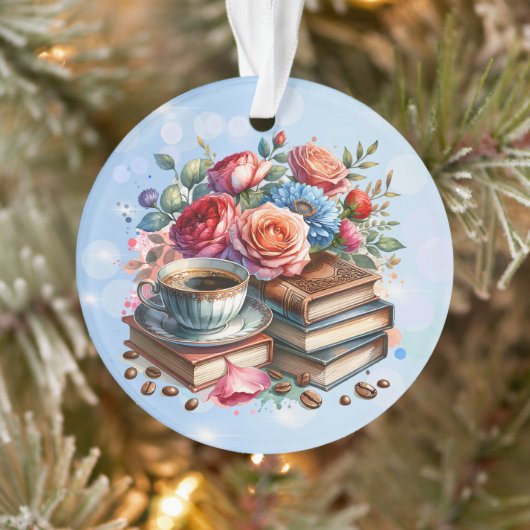 Bloemen Boeken en Koffiekerst Ornament (Boom)