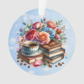 Bloemen Boeken en Koffiekerst Ornament (voorkant)