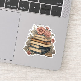 Bloemen  Boeken Waterdicht Sticker