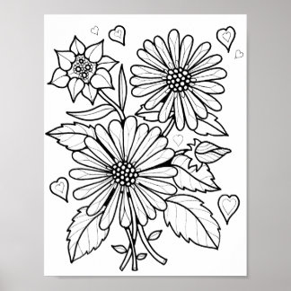 Bloemen Boeket Art Kleurplaat Art Poster