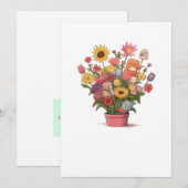 Bloemen, boeket, bloempot kaart (Voorkant / Achterkant)