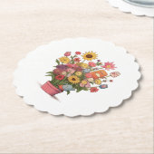 Bloemen, boeket, bloempot kartonnen onderzetters (Gekanteld)