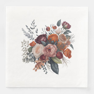 Bloemen Boeket Boho Style Bloemen Kunstwerk 2 Servet