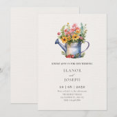 Bloemen boeket bruiloft kaart (Voorkant / Achterkant)