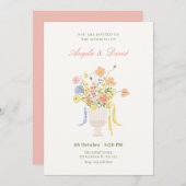 Bloemen boeket bruiloft kaart (Voorkant / Achterkant)