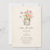 Bloemen boeket bruiloft save the date (Voorkant)