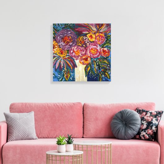 Bloemen Boeket Canvas Print (Insitu (Woonkamer))