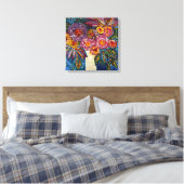 Bloemen Boeket Canvas Print (Insitu (Slaapkamer))