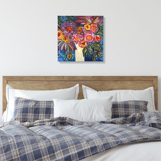 Bloemen Boeket Canvas Print (Insitu (Slaapkamer))
