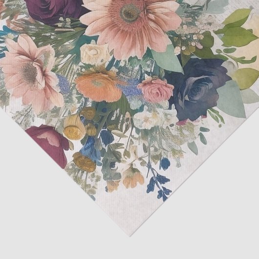 Bloemen Boeket Collage Decoupage Tissue Paper Tissuepapier (Detail)