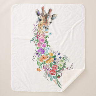 Bloemen Boeket Giraffe Sherpa Deken