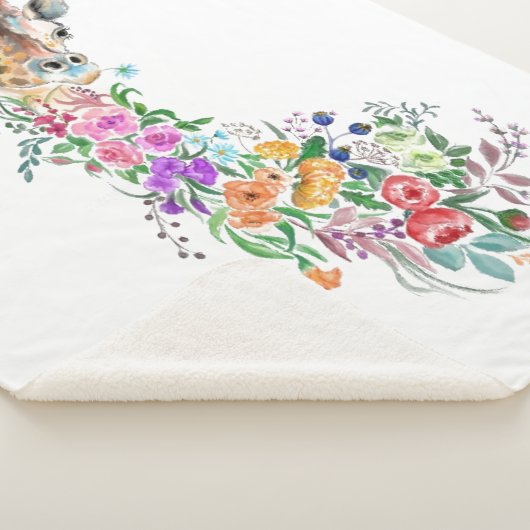 Bloemen Boeket Giraffe Sherpa Deken (3/4)