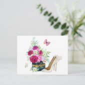 Bloemen boeket hakken briefkaart (Staand voorkant)