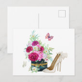 Bloemen boeket hakken briefkaart (Voorkant / Achterkant)