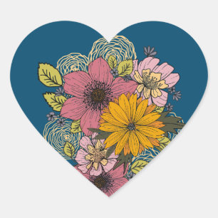 Bloemen Boeket Hart Sticker