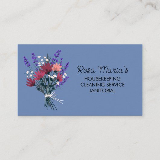 Bloemen Boeket Huis Schoonmaak Service Social Icon Visitekaartje (Voorkant)
