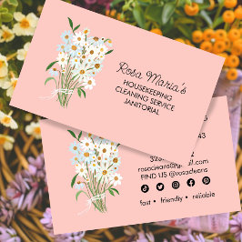 Bloemen Boeket Huis Schoonmaak Service Social Icon Visitekaartje
