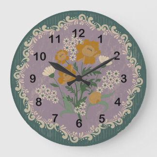 Bloemen boeket medaillon barokke cameo Wandklok