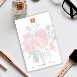 Bloemen boeket metallic goud koper monogrammed post-it® notes