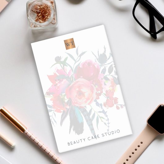 Bloemen boeket metallic goud koper monogrammed post-it® notes