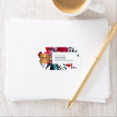 Bloemen boeket metallic koper vierkant monogram etiket (Insitu)