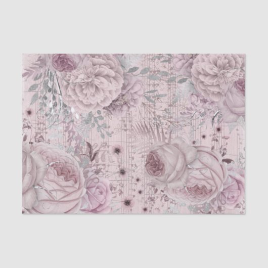 Bloemen Boeket  muziekblad Tissuepapier (Voorkant)