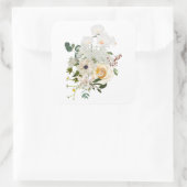 Bloemen boeket ontwerp tuin bloemen. vierkante sticker (Tas)