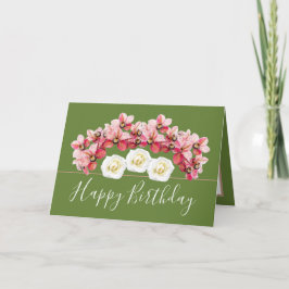  Bloemen Boeket Orchidee/Roos Bloemen Verjaardag Kaart