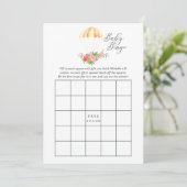 Bloemen Boeket Parachute Baby shower Bingo Kaart (Staand voorkant)