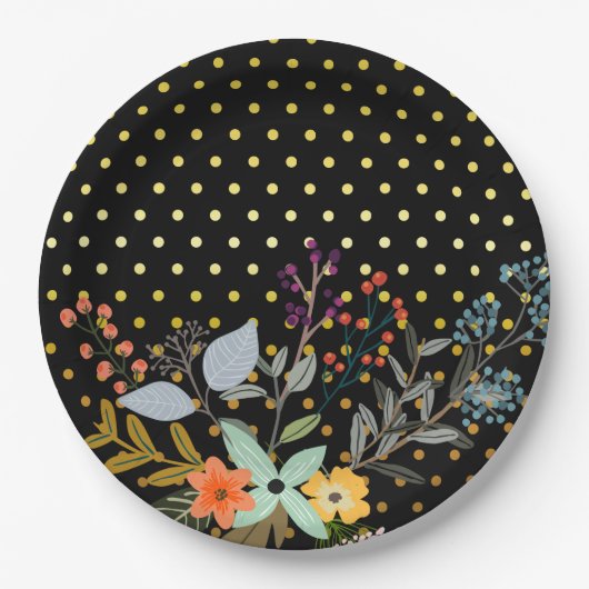 Bloemen boeket partij * kiezen achtergrond kleur papieren bordje (Voorkant)