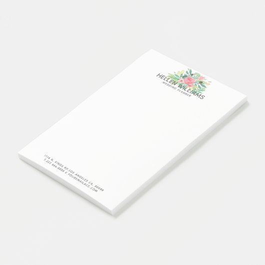 Bloemen Boeket Pastel Waterverven Post-it® Notes (Schuin)