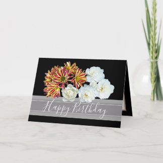 Bloemen Boeket Roos Daisy Peony Flowers Verjaardag Kaart