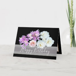 Bloemen Boeket Rozen en Krokussen Bloemen Verjaard Kaart