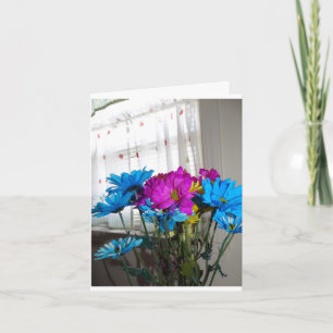 Bloemen boeket, slechts woorden dank u bedankkaart