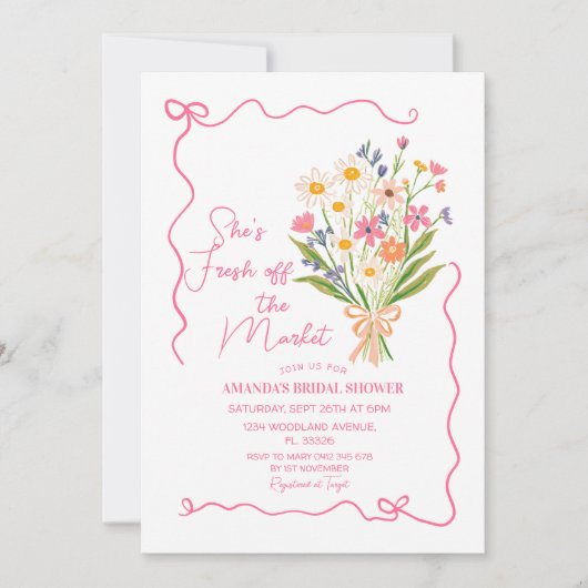 Bloemen boeket van de markt Vrijgezellenfeest Kaart (Voorkant)