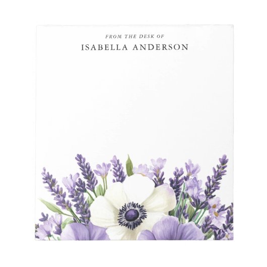 Bloemen Boeket Van Het Bureau Van Gepersonaliseerd Notitieblok (Voorkant)