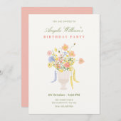 Bloemen boeket verjaardag kaart (Voorkant / Achterkant)