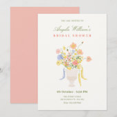 Bloemen boeket vrijgezellenfeest kaart (Voorkant / Achterkant)