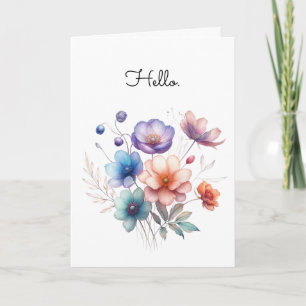 Bloemen Boeket Waterverf Illustratie Groet Kaart