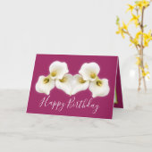 Bloemen Boeket Witte Calla Lelies Bloemen Verjaard Kaart (Gele Bloem)