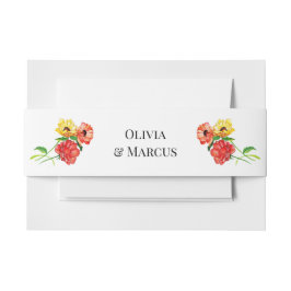 Bloemen Boeketten Rood en Geel Daisies Uitnodigingen Wikkel