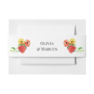 Bloemen Boeketten Rood en Geel Daisies Uitnodigingen Wikkel