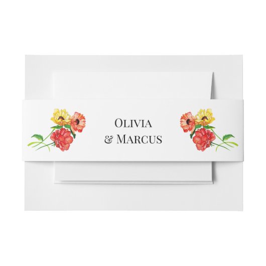 Bloemen Boeketten Rood en Geel Daisies Uitnodigingen Wikkel (Voorkant Voorbeeld)