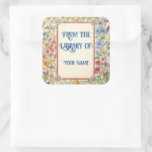 Bloemen Boekplaat Vierkante Sticker (Tas)
