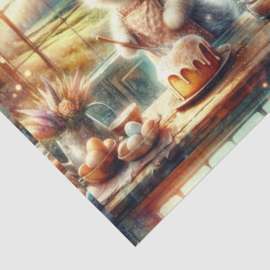 Bloemen Boerderij Keuken Pasen Bunny Decoupage Tissuepapier (Detail)