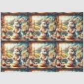 Bloemen Boerderij Keuken Pasen Bunny Decoupage Tissuepapier (Voorkant)