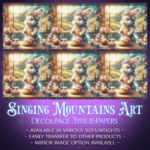 Bloemen Boerderij Keuken Pasen Bunny Decoupage Tissuepapier