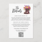 Bloemen Boerderij laarzen rustiek land bruiloft de Informatiekaartje (Voorkant)