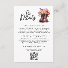 Bloemen Boerderij laarzen rustiek land bruiloft de Informatiekaartje